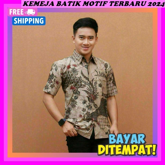 Bisa Cod Baju Batik Pria Kekinian 2024 Lamaran Lengan Panjang Batuik Jogja Kemeja Kantor Motif Batij
