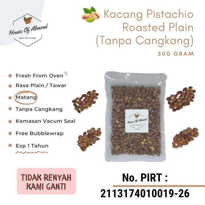 

Kacang Pistachio Panggang Rasa Tar (Tanpa Cangkang) gr