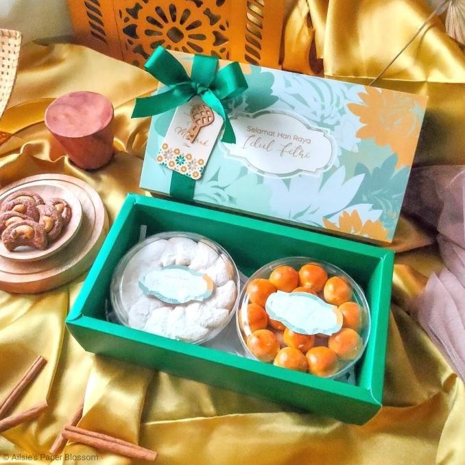 

Parsel Lebaran Premium Kue Kering - Hampers Idul Fitri Ramadan - 2 Toples, Turqoise Floral GT