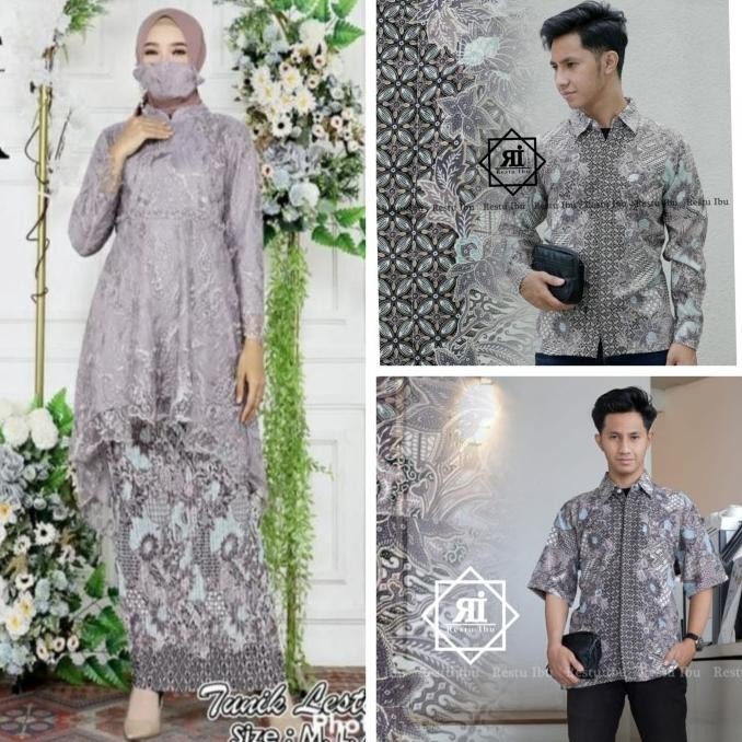 Kebaya Couple Lesti Kejora Set Kebaya Sarimbit Keluarga Kemeja Batik Terbaik