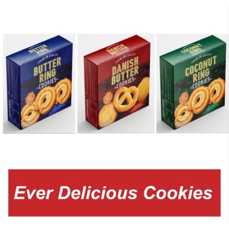 

Ever Delicious Butter Cookies Kotak 95g Butter Ring Coconut Ring Danish Butter