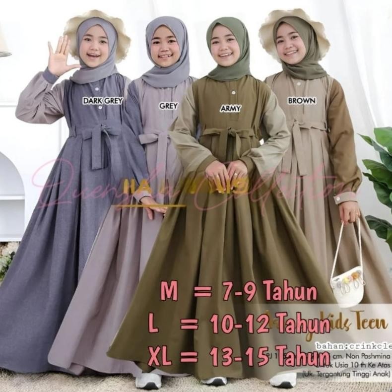 Gamis Anak Remaja Tanggung Viral Umur 7-9 Tahun 10-12-15 Tahun | Outfit Remaja Kekinian | Baju Musli