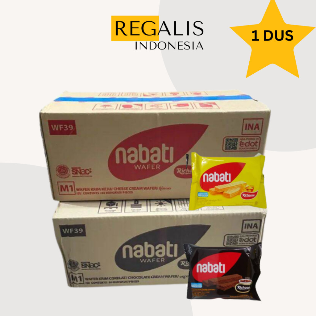 

Nabati Wafer 2000 Coklat/ Keju - Per Dus (Isi 60 Bks 46Gr)