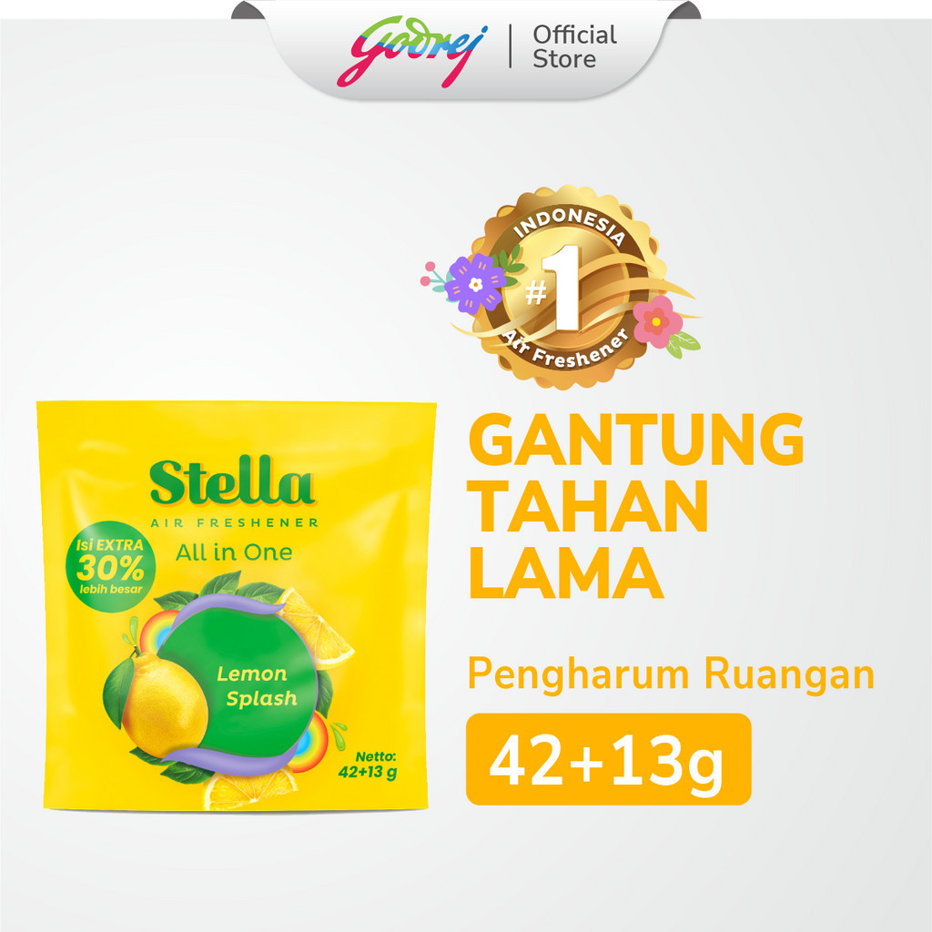 Stella All In One Lemon Splash 42+13gr - Pengharum Ruangan
