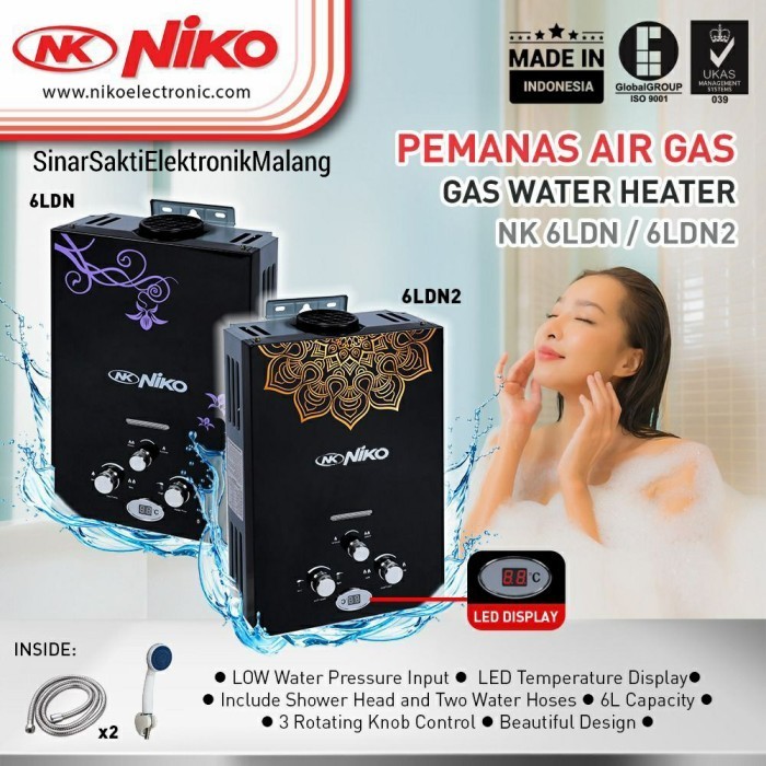 #####] Water Heater Gas Niko Digital LED - Niko Gas Water Heater NK 6LD