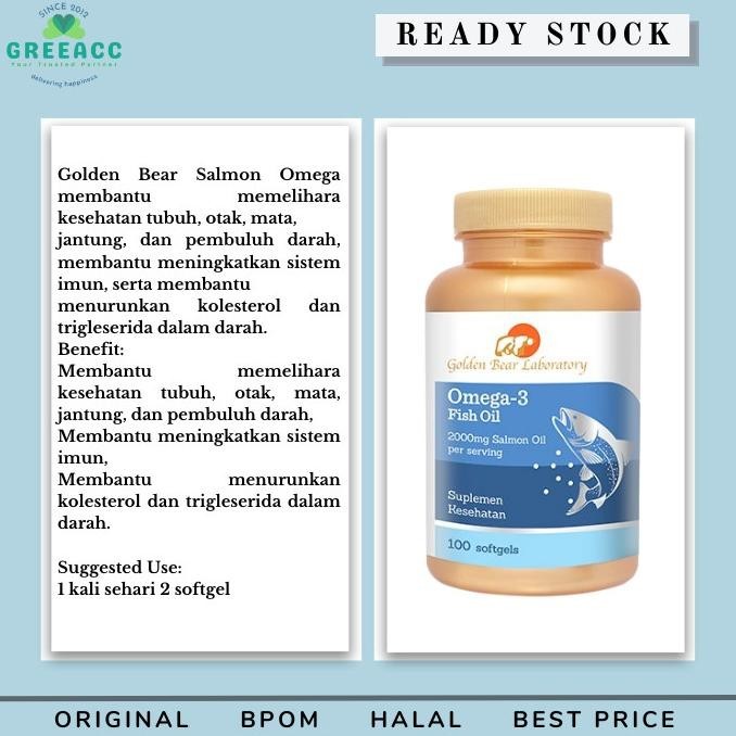 NEW- Golden Bear Laboratory Salmon Omega-3 Omega 3 Omega3 Natural isi 100 SALE