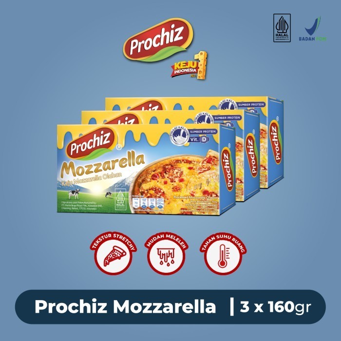 

Keju Prochiz Mozzarella 160 Gr Triple Pa