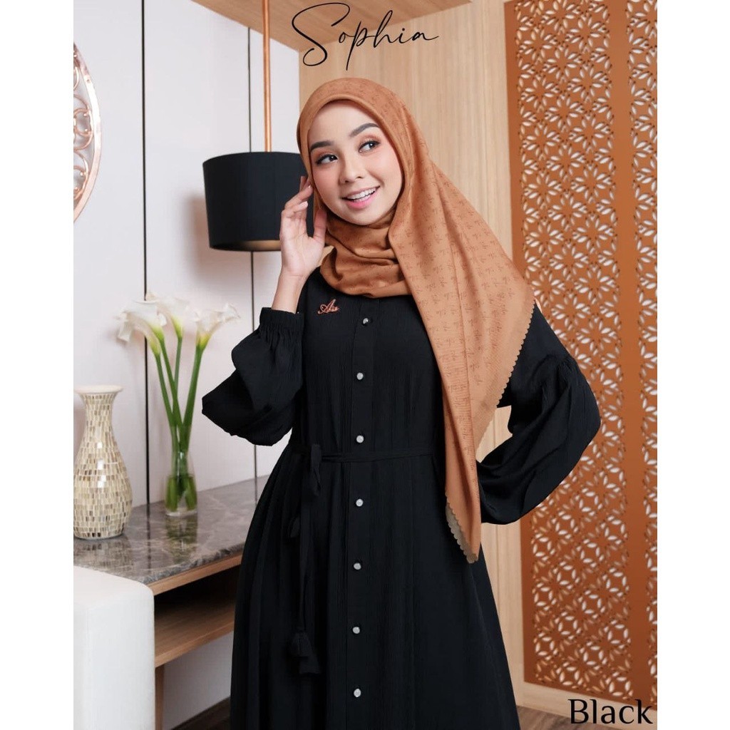 DAILYBREEDS GAMIS PREMIUM Gamis Syari Carissa Premium Crinckle Sophia Ori By Aden Hijab