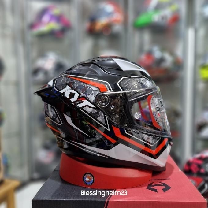 KYT STIKER SERI 1 BLACK RED HELM FULL FACE
