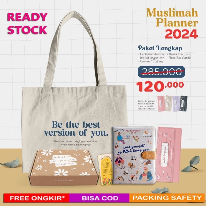 

Buku Agenda Muslimah Planner 2024 Ziyad 3 In 1 Plus 3 Bonus
