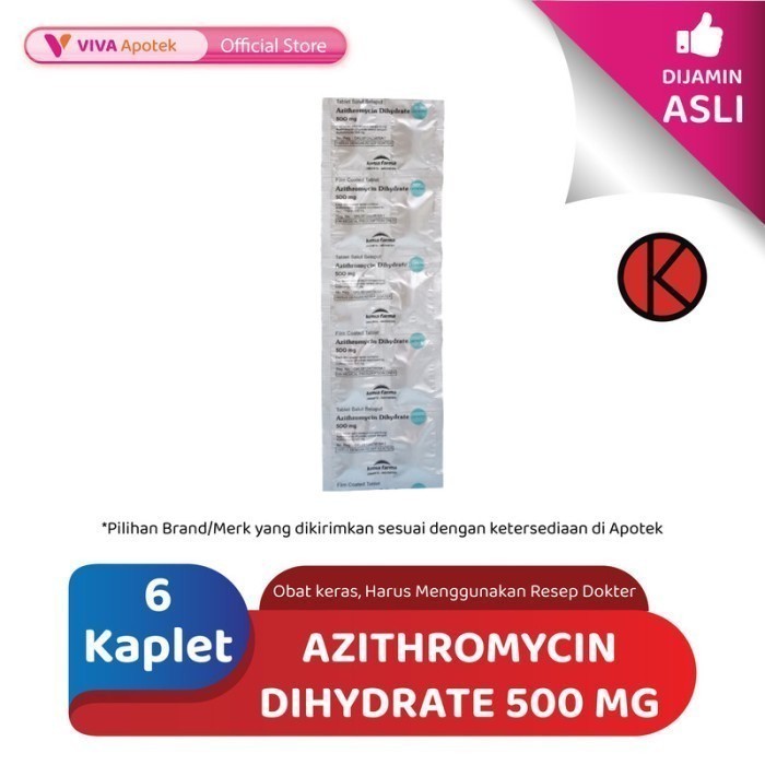 Azithromycin Dihydrate 500 mg (6 Kaplet)