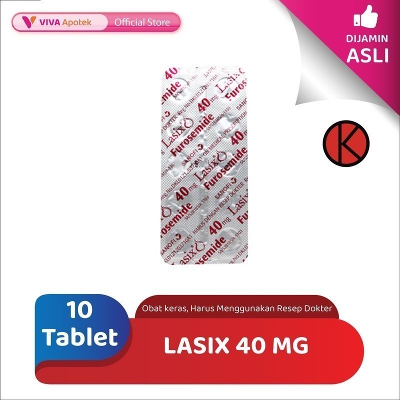 Lasix 40 mg / Furosemid / Edema / Tekanan Darah Tinggi (10 Tablet)