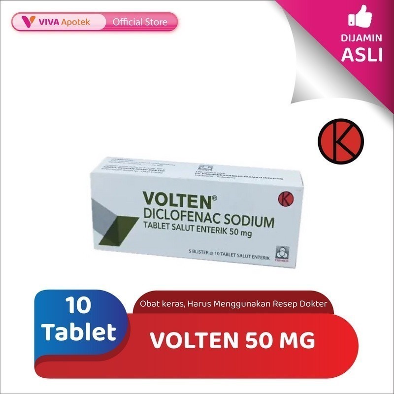 Volten 50 mg / Natrium Diklofenak / Nyeri Sendi / Rematik (10 Tablet)