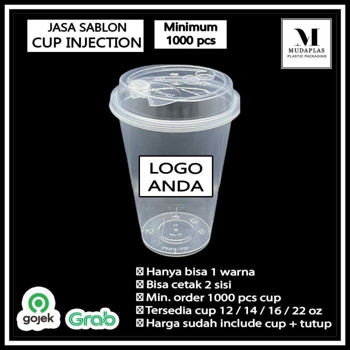 *$*$*$*$] Sablon PP Cup Injection 380 ml 400 ml 500 ml 700 ml