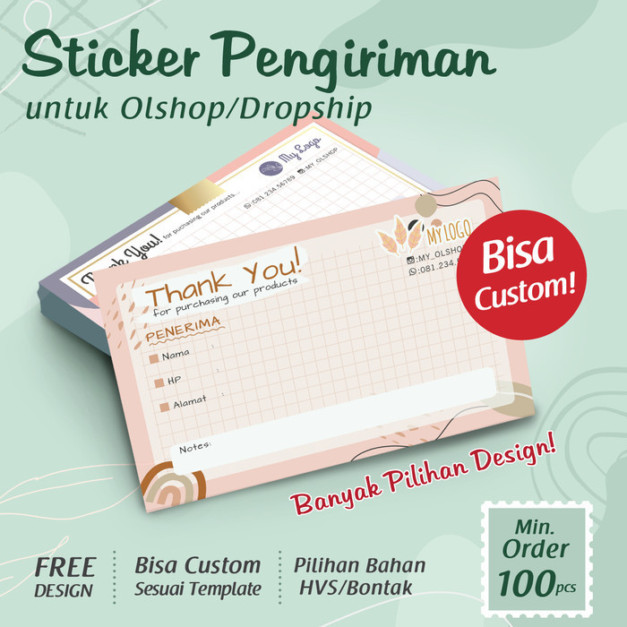

(:(:(:(] Stiker Pengiriman/ Label Alamat Kirim / Stiker Kirim [CUSTOM]
