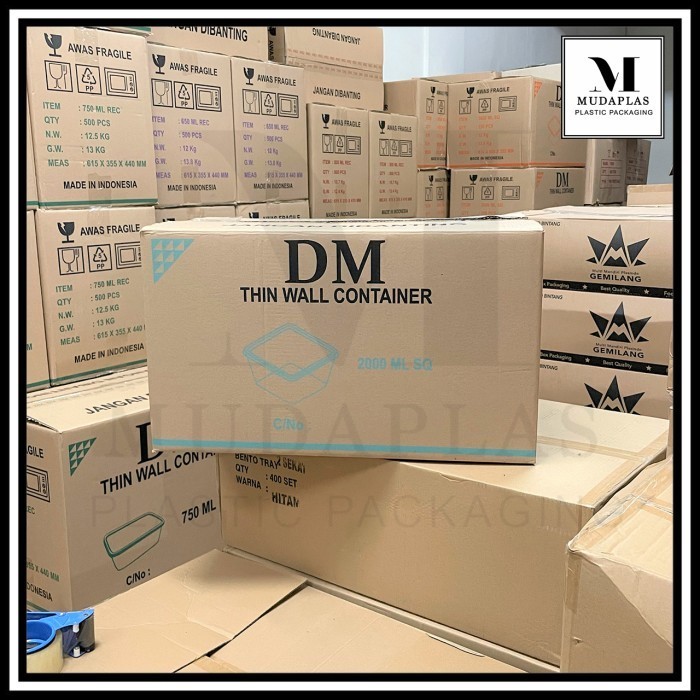 

best produk] THINWALL 2000 ML DM KOTAK PERSEGI SQUARE - ISI 150 PCS