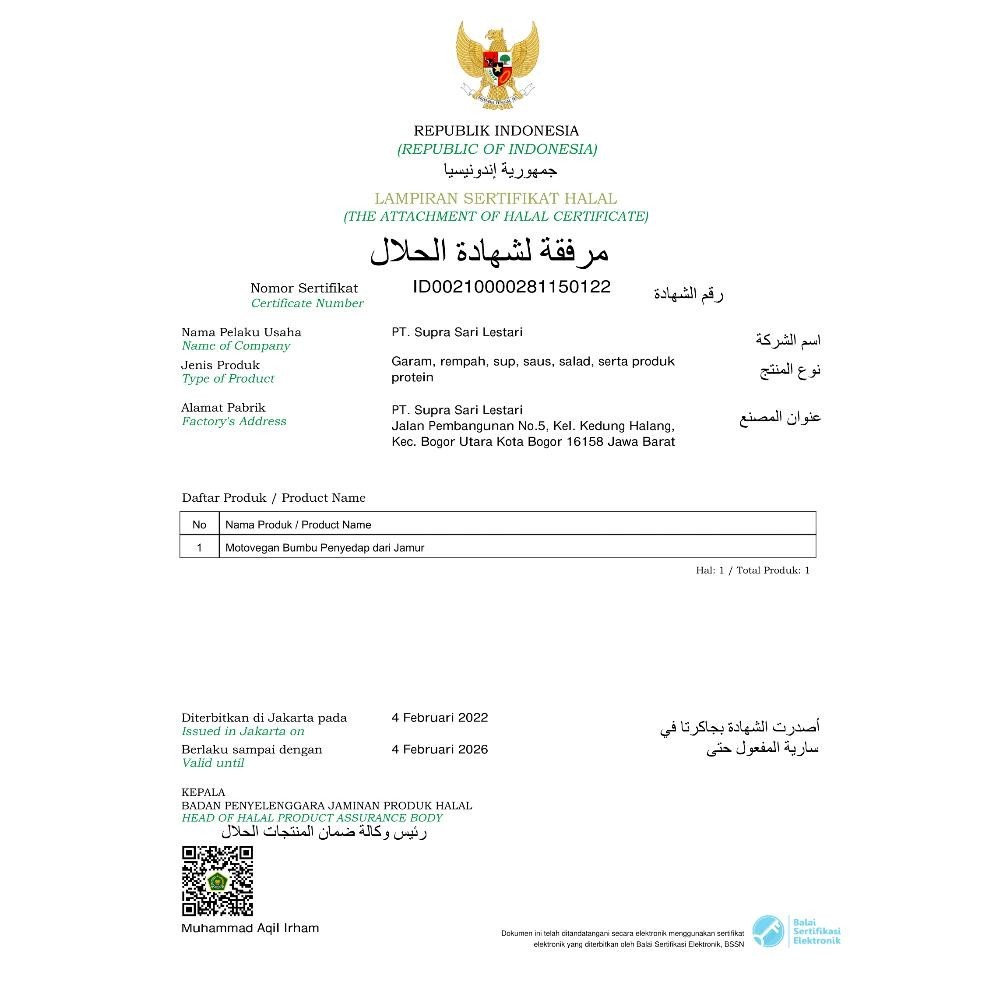 

Baru Paket Kaldu Jamur Motovegan 600G (12 Sachet @50G) Cod