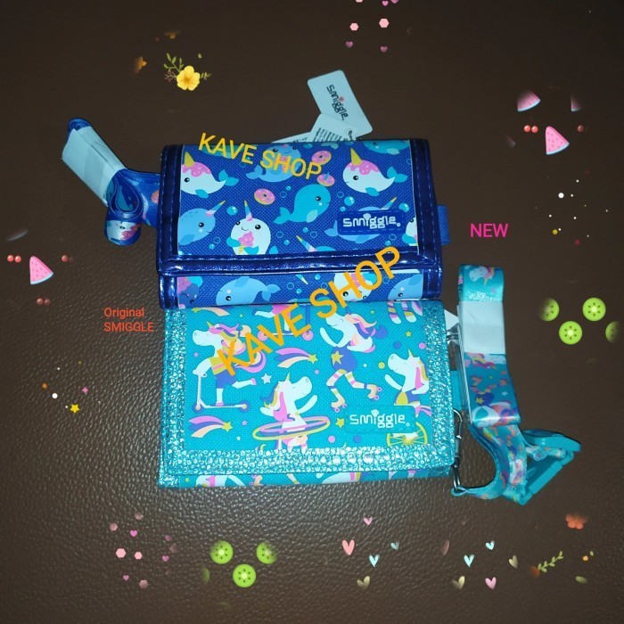 

Smiggle Original : Wallet Lanyard Doplhin / Unicorn - Girl - New