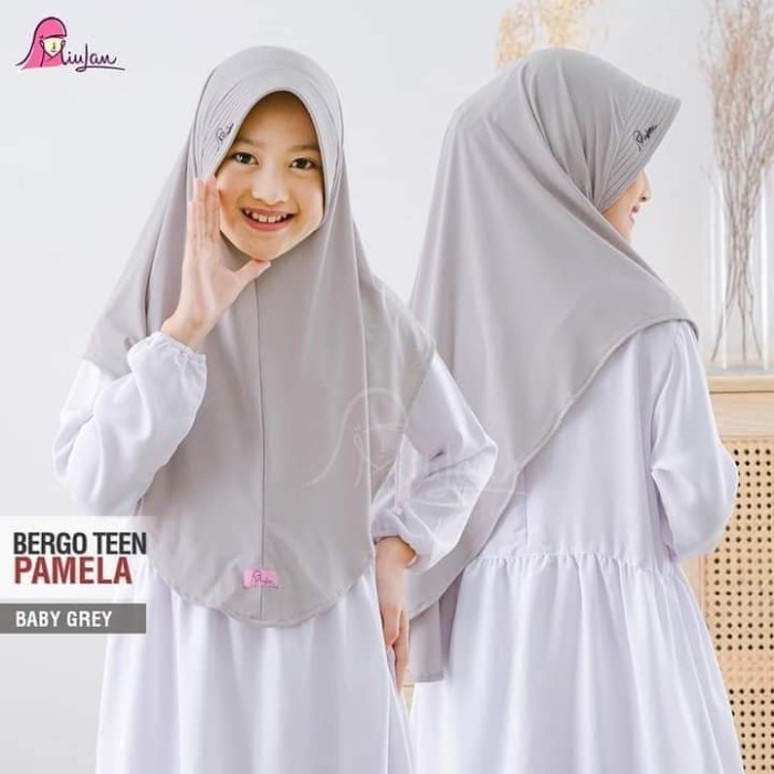 promo Jilbab Anak Sekolah Miulan Pamela Teen Bergo Polos Kerudung Panjang