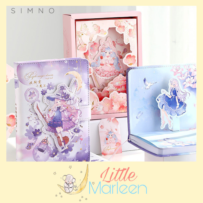 

3D Pop Up Magnetic Diary Notebook + Stiker Magic Dream / Buku Tulis