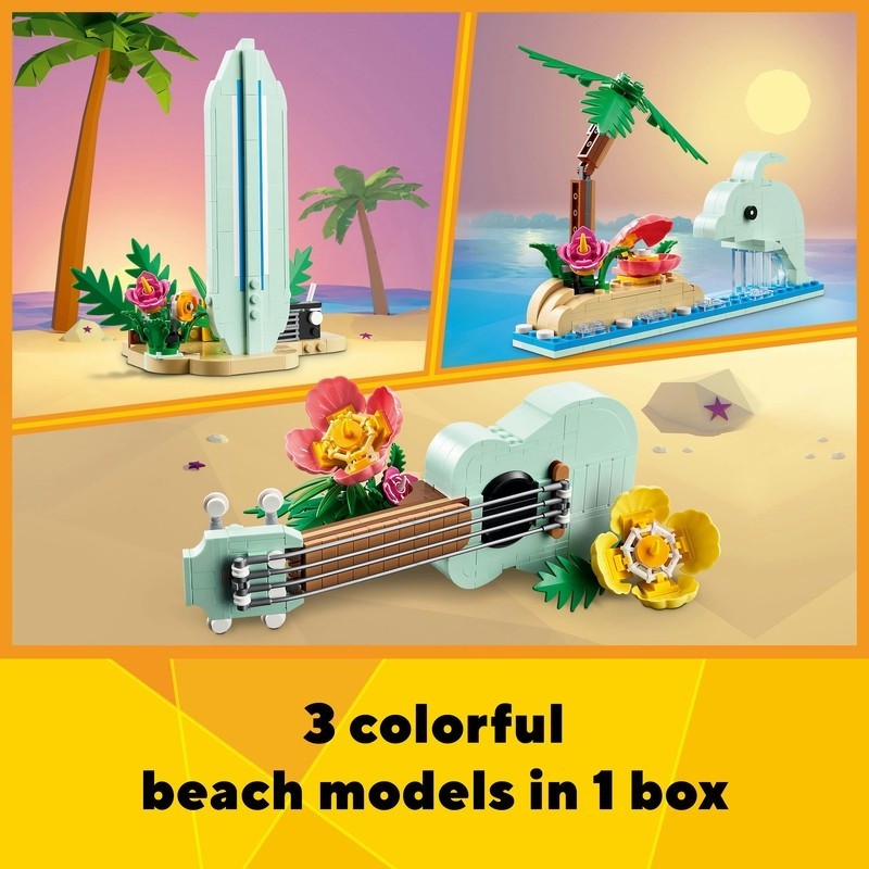 LEGO Creator 31156 Tropical Ukulele 3in1 Toy Set (387 Pieces) Mainan Balok (8 Tahun+)