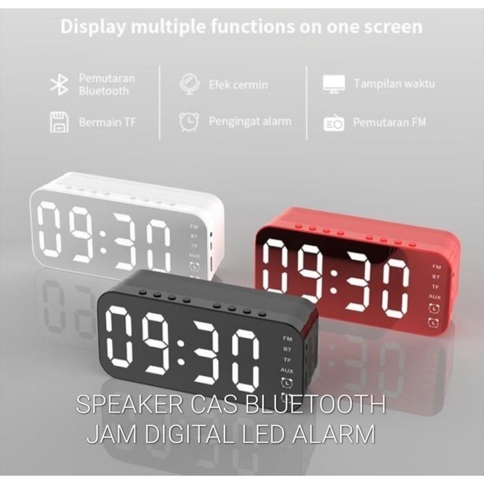 J418 SPEAKER BLUETOOTH USB MP3 JAM DIGITAL LED ALARM CAS CASAN BATERAI