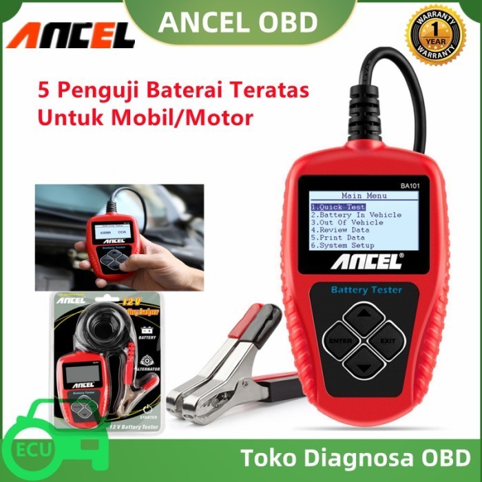 Ancel BA101 12V Alat Cek Aki Mobil Motor Test Battery ACCU Volt Tester