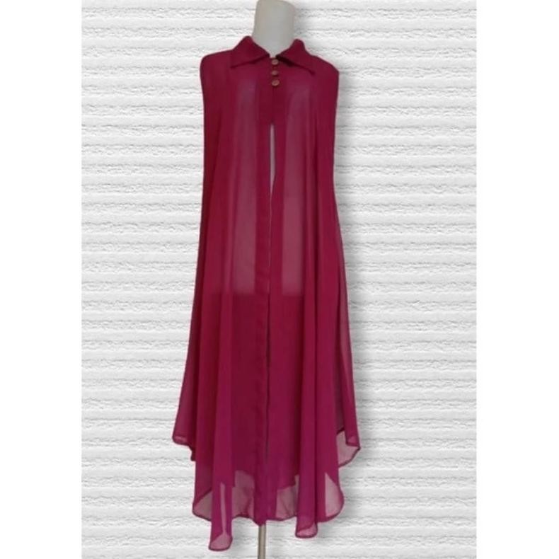 Big Sale Outer Ceruty Babydoll Premium/Ceruty Babydoll Premium/Tanpa Lengan Model Kancing Long Cardi