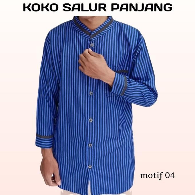 Baju Koko Pria Salur Lengan Panjang Original