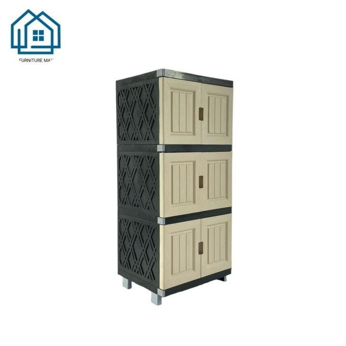 LEMARI PLASTIK 3 SUSUN / LEMARI PAKAIAN PLASTIK 3 SUSUN SYUKURSTORE33