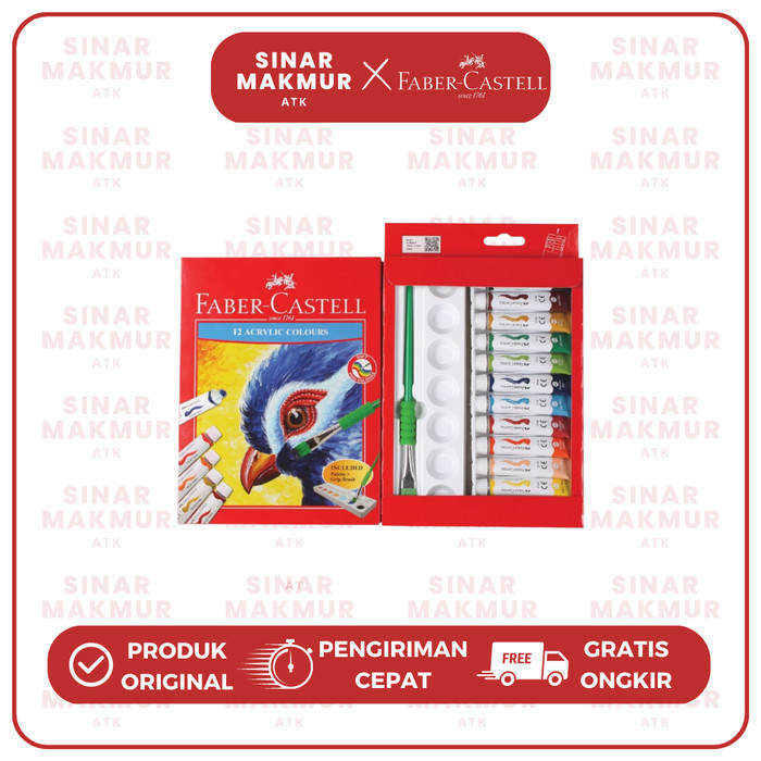 

12 Acrylic Colours / Cat Akrilik 12 Warna Faber-Castell