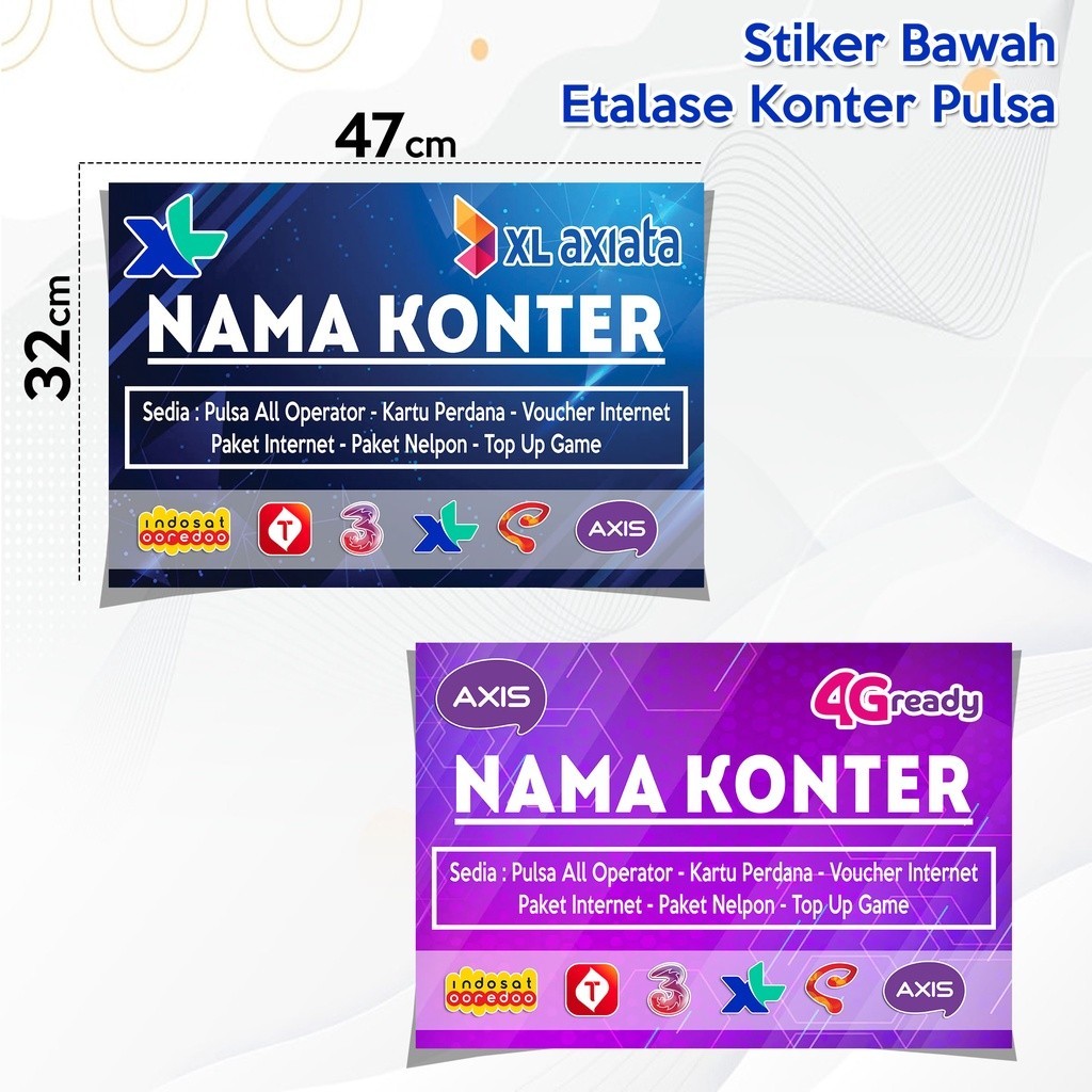 

Stiker Bawah Etalase Konter Pulsa / Custom Nama