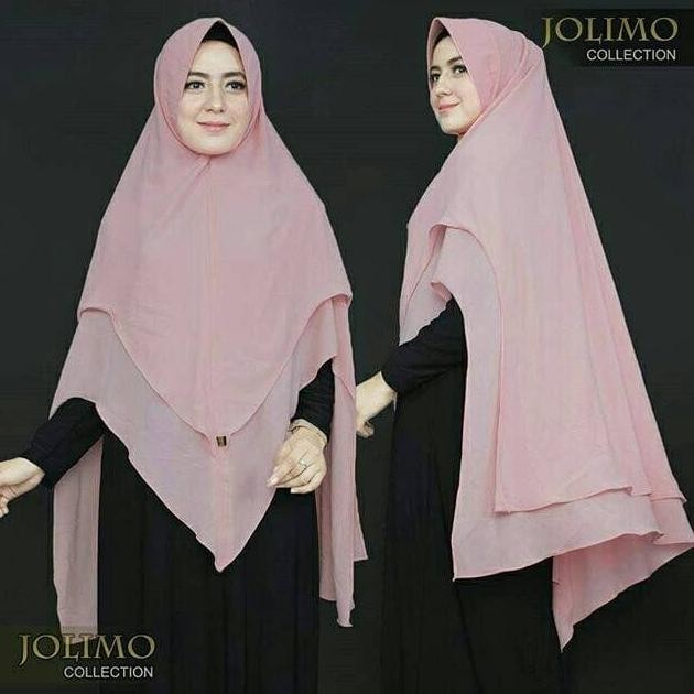 JILBAB CERUTI KHIMAR 2 LAYER LV PINGUIN HIJAB SYARI PET ANTEM