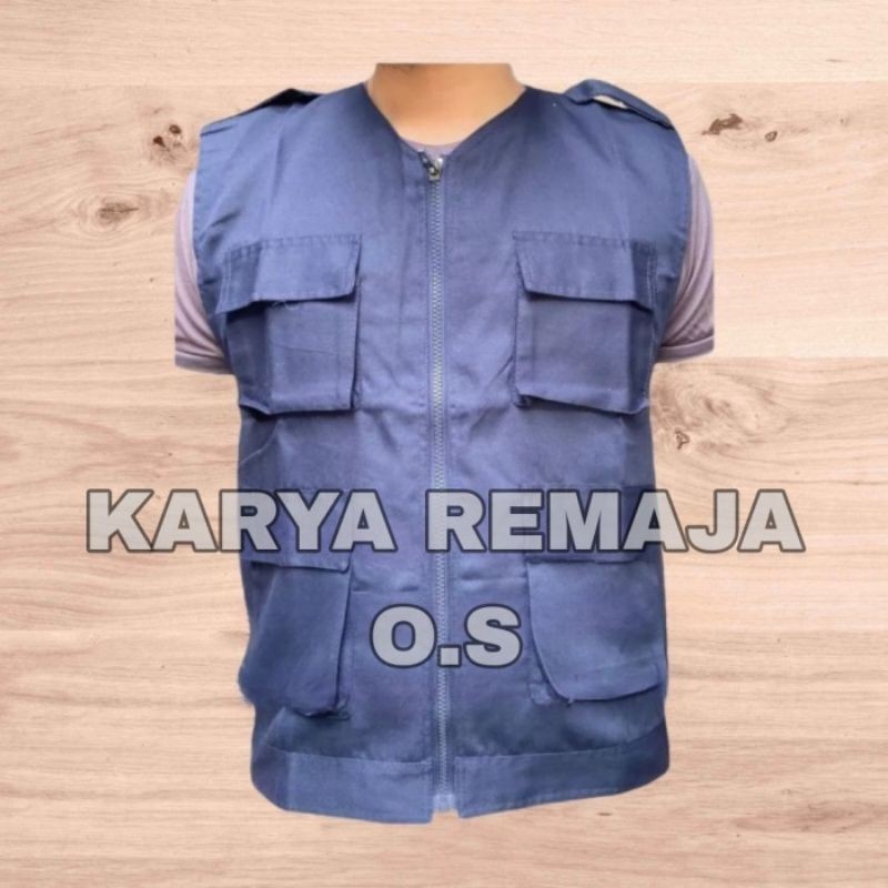 Rompi Polos Katun Rompi Proyek Rompi Lapangan NAVY Rompi Parkir Rompi polos premium