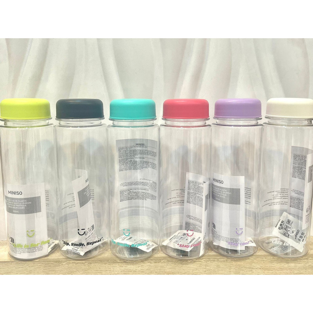 OFC Miniso Solid Color Plastic Cool Water Bottle Botol Air Botol Miniso Botol Minum Miniso