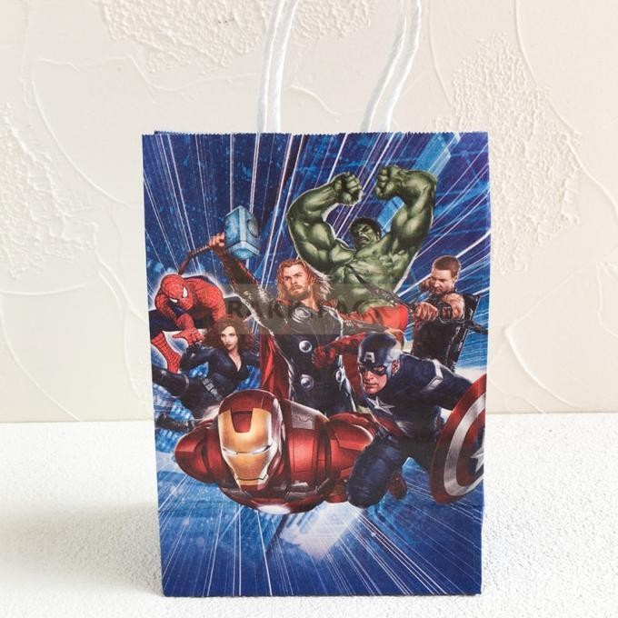 

+++++] paper bag tas kertas snack souvenir hampers ultah anak avengers