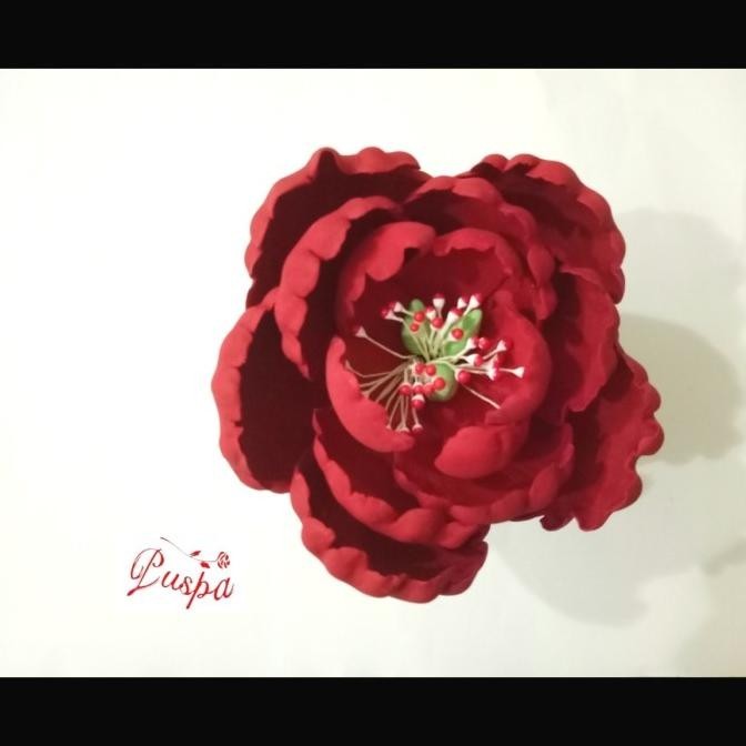 

(250/Pff-003)Gumpaste Flower/Bunga Gumpaste Peoni Merah