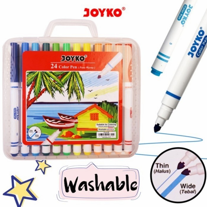 

Joyko Color Clp-05 (24 Warna) - Spidol Mewarnai