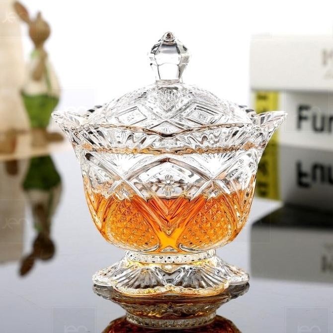 Pineapple Crystal Candy Jar Toples Permen Kue Kaca Kristal Serbaguna