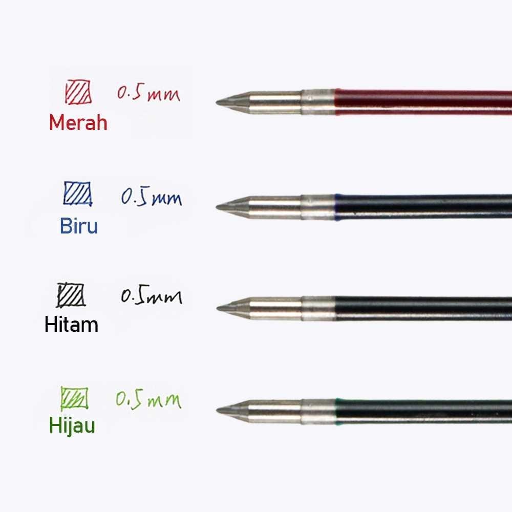 

[Murahkan] Kaco GREEN Isi Refill Pena Pulpen Tinta Hitam Biru Merah Hijau 4 PCS - K1602