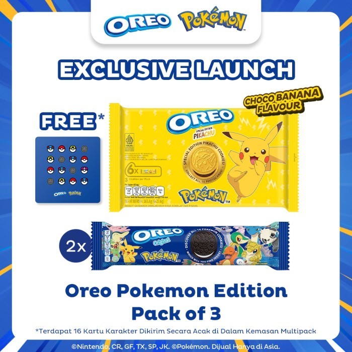 

TERPERCAYA Oreo Pokemon Biskuit Chocolate Banana dan Vanilla