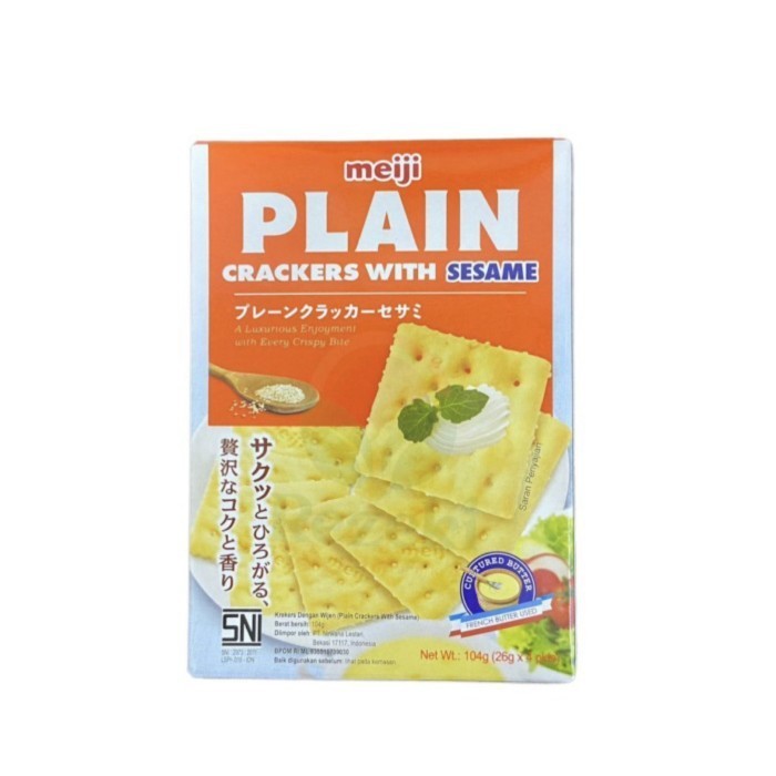 

MURAH Meiji Plain Crackers Biscuit 104 gram Plain or With Oat Biskuit Jepang