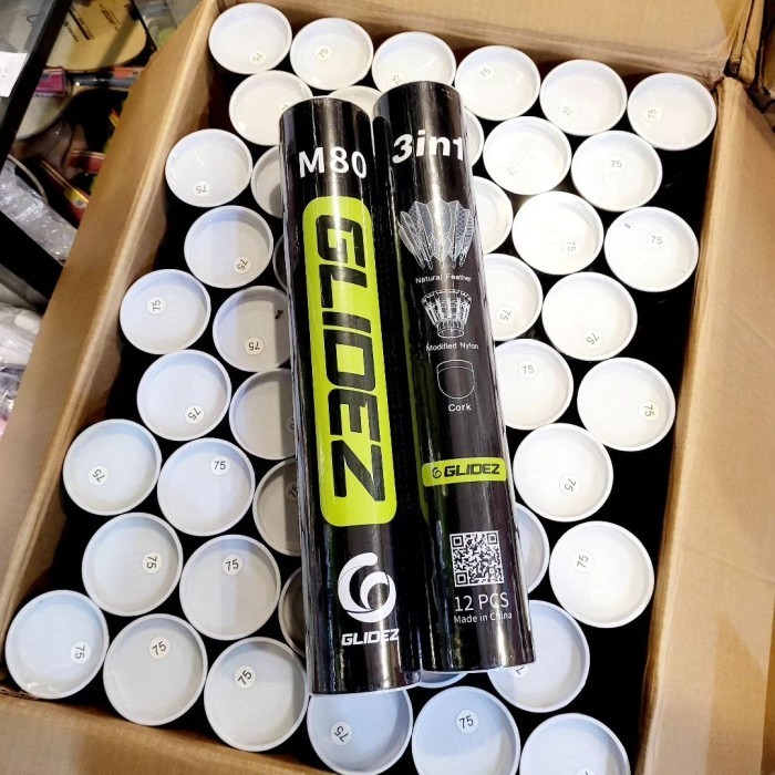 BEBAS ONGKIR - Shuttlecock Badminton GLIDEZ M80 M80 Black 3 in 1 Kok Cock Original