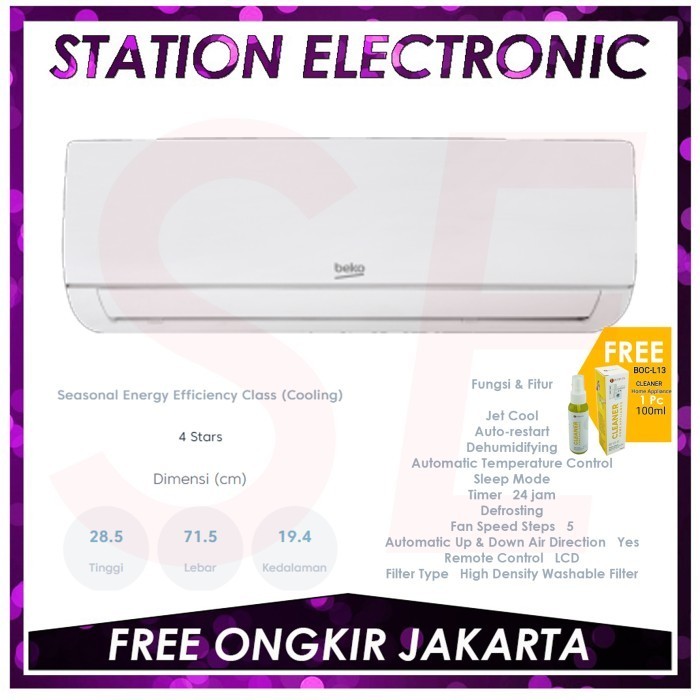 Ac Beko Bsfsa 050 / Bsfsa 051 / Bsfsa050 / Bsfsa051 Ac Split 1/2 Pk