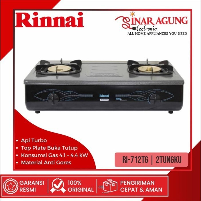 Rinnai Ri-712Tg Kompor Gas [2 Tungku/Grande Series]
