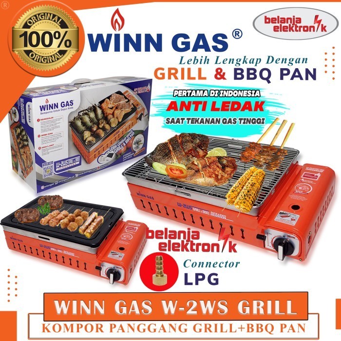 Kompor Panggangan Bbq Sate Portable 2 Fungsi Winn Gas W-2Ws Grill