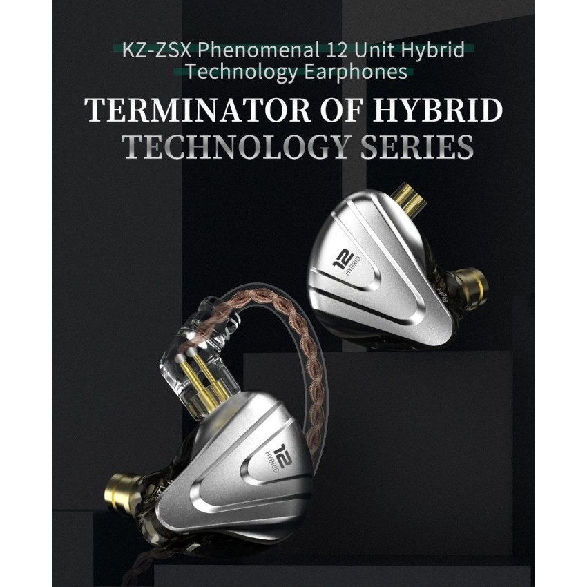 Knowledge Zenith Kz Zsx Hybrid Earphone With Mic - 6 Driver 5Ba + 1Dd
