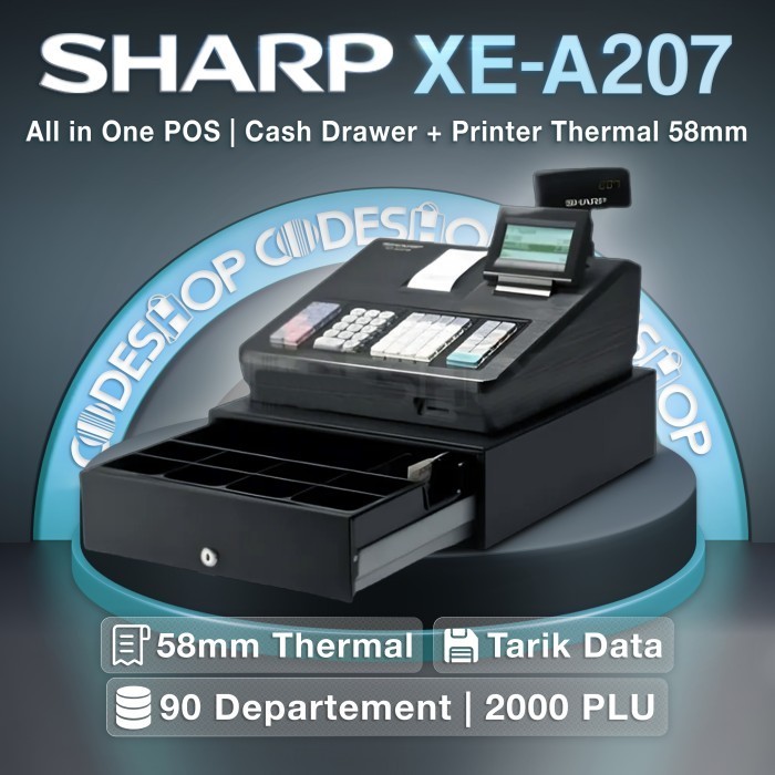 CASH REGISTER SHARP XE A - 207 B - 207B