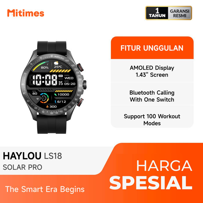 Haylou Solar Pro Smartwatch Bluetooth Call Aod Waterproof Original