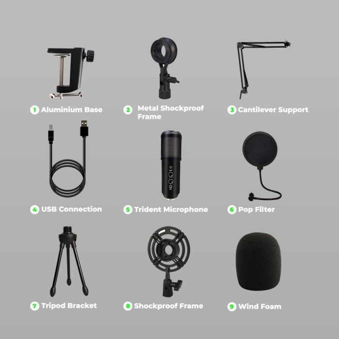 Nyk Nemesis Mcn-07 / Mcn07 Trident Rgb Condenser Microphone